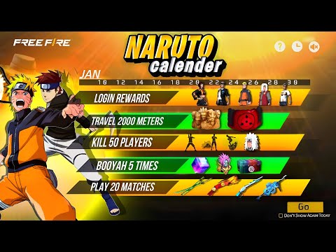 10 January 2025🔥 Naruto Event Calender Free Rewards🇮🇳 | Free Fire Naruto Event | Free Fire New Event