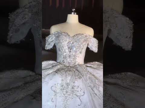 An affordable wedding dress luxury bling bling