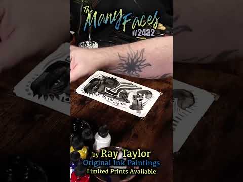 #2432 The Many Faces 2024 Collection: Ink Painting Process Timelapse with Ray Taylor