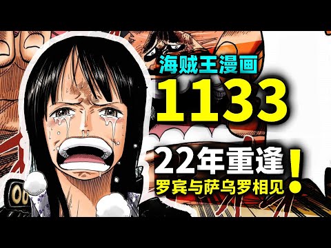 泪目！阔别22年的重逢！罗宾与萨乌罗！海贼王漫画1133话！