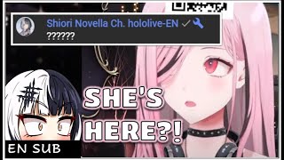 Shiori shows up at Calli's stream at a perfect timing【 Shiori Novella | hololive EN 】