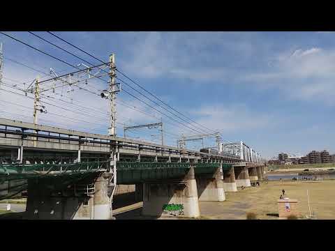 横須賀線 E217系多摩川橋梁ジョイント音通過