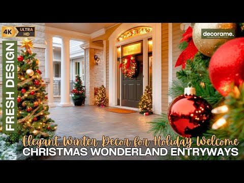 Stylish Christmas Wonderland Entryways: Elegant Winter Decor Ideas for a Warm Holiday Welcome