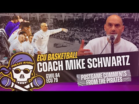 ECU Basketball Coach Mike Schwartz after the Pirates’ home loss to Gardner-Webb