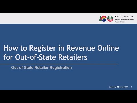 How To Register In Revenue Online for Out Of State Retailers