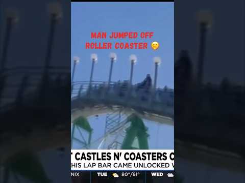 Man Jumped Off Roller Coaster  #amusementpark #themepark #travel #ride #terrifying #breakingnews