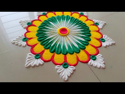 Simple and relaxing rangoli design|new year easy rangoli design|new year rangoli 2023