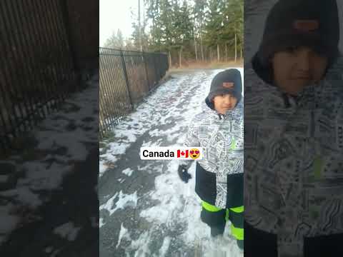 bachcho ne snow fall mein bahut enjoy kiya #canada  #edmonton