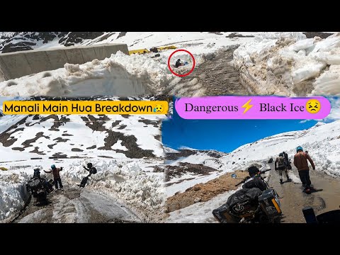 Manali Main Hua Breakdown😥 | Dangerous⚡ Black Ice | Mumbai To Ladakh By Road | ABZ Vlogs