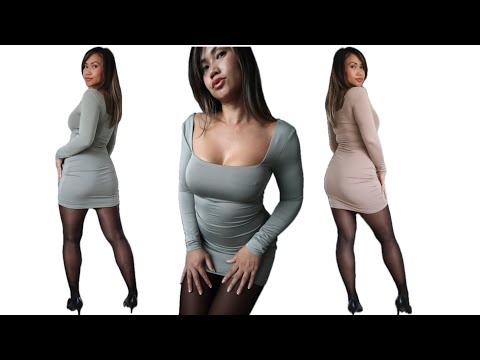 SEXY TIGHT DRESSES Try ON & OFF