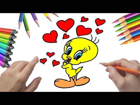 Cómo dibujar a Piolín con globos de corazones