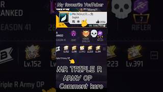 MR TRIPLE R UID AND PROFILE 🔥🔥😎😎🌎🌎#mrtripler #tdtanvir #ffshorts #garenafreefire #new #bd#youtuber