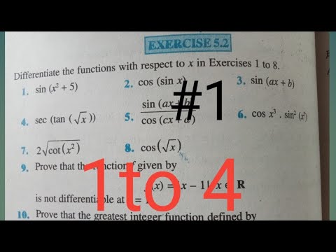 class 12th maths NCERT chapter 5.2  differentiation (अवकलन) । EX:- 5.2 (1 to 2)