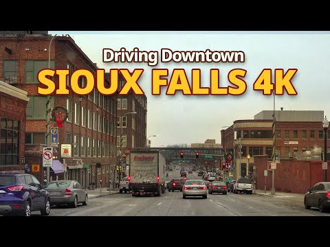 Sioux Falls 4K - Driving Downtown -  South Dakota, USA