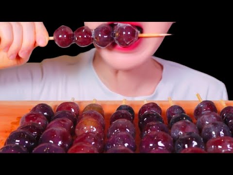 ASMR Crunchy Candied Fruit, Tanghulu Eating Vlog, Mukbang 바삭바삭한 설탕에 절인 과일, 탕후루 먹기 @doradora521