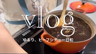 【Vlog】ゆるり、ビーフシチュー日和🍖｜ル・クルーゼで作る黒毛和牛シチュー✨