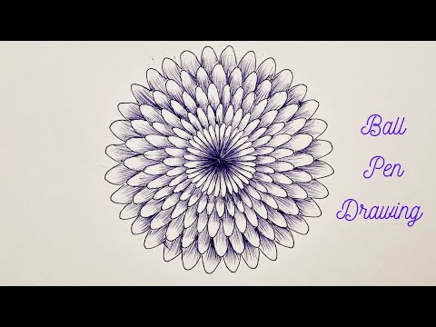 How to Draw Flower using Ball Pen | Easy method | Step by Step