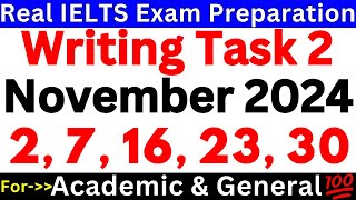 2, 7, 16, 23, 30 November 2024 🔴 IELTS Writing Task 2 🔴 The Ultimate Guide 🔴 IDP & BC