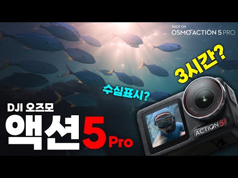 액션캠이 수심표시? 3시간 촬영? 유일한 수중리뷰 포함 - DJI 오즈모 액션5 프로