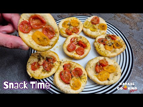 Pizza dough + Cherry Tomatoes = Delicious Snack