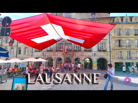 LAUSANNE SWITZERLAND ✨ Relax walk through the city / Shopping Streets & Old town 4K HDR