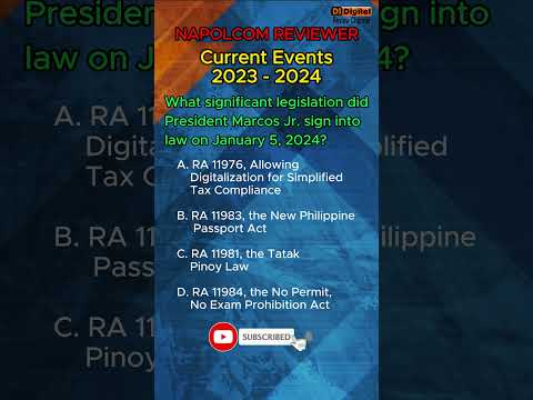 Free Daily Napolcom Exam Reviewer - Current Events 2023-2024