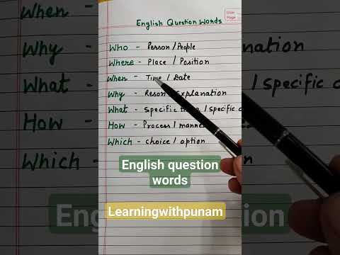 English question words # learningwithpunam#englishlanguage #whquestion