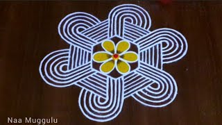 geethala muggulu for festival 2025 🪷 excellent dhanurmasam rangoli design 🪷 5×3 dots || Naa Muggulu