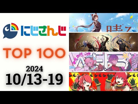 【2024/10/13-19】にじさんじ 歌ってみた&オリジナルソング 週間再生数ランキング TOP 100 + 新曲