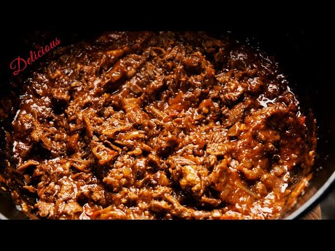 This Dutch Oven Spicy, Shredded Beef for Tacos is Melt in Your Mouth Delicious!