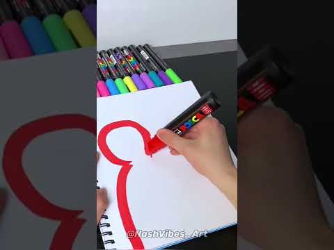 Drawing, But The Red Marker is HUGE! Very Satisfying! (#Shorts)