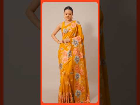 🌼 Yellow Semi Tussar Silk Saree #saree