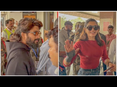 Icon Star Allu Arjun Off To Kochi With Rashmika Mandanna | Allu Arjun | Rashmika Mandanna | Pushpa