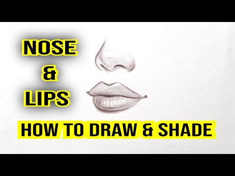 How to draw & Shade Nose Lips Easy Guide |Nose and Lips pencil Sketch Drawing Tutorial For Beginners