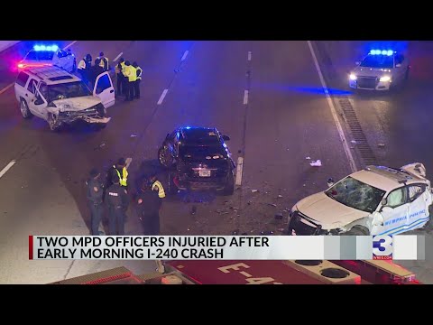 2 MPD officers injured after car crash on I-240; man detained