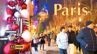 CHRISTMAS WALK IN PARIS, FRANCE 🇫🇷 -  AVENUE MONTAIGNE, AVENUE DES CHAMPS ÉLYSÉES CHRISTMAS LIGHTS