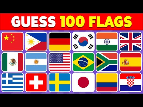 🚩 Guess the Country by the Flag Quiz 🌎 | Can You Guess 100 Flags?