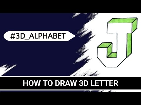 HOW TO TO DRAW STYLISH LETTERS IN ENGLISH | 3D LETTER J DRAWING . #3D_ALPHABET