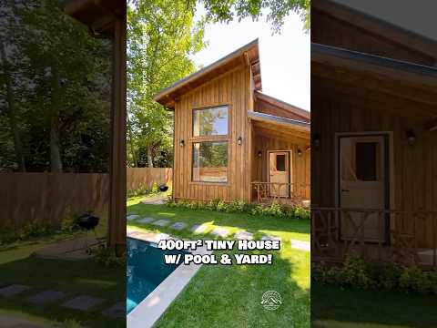 Would you live in this 400-sqft #tinyhouse w/ a pool? 🏡 #housetour #hometour #tinyhome