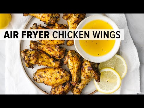 AIR FRYER CHICKEN WINGS | the best lemon pepper flavor!