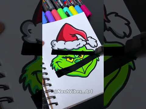 Drawing The Grinch, But I Messed Up... X-ray Effect! (#shorts)