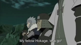 All hokage's arrive on the battlefield.