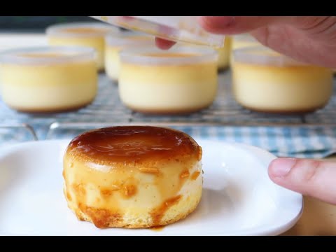 #55 有焦糖的乳酪布丁燒 , 小杯子裡的美味 Cheese pudding cake with caramel, delicious in a small cup【黃子橙Zicheng】