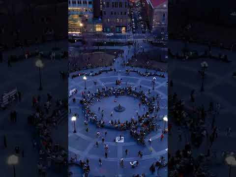 Drone Washington Square Park, New York City