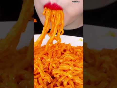 Asmr Eating Cheese Fire Noodles 🔥🥵#shorts