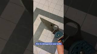 How to demagnetize your knife with a drill #edcknife #spyderco #sharpening #knifehack