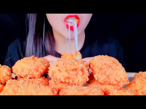 ASMR, Mukbang Crispy Chicken with Cheese Eating Vlog 바삭한 치킨과 치즈 먹기 @CaptainQASMR