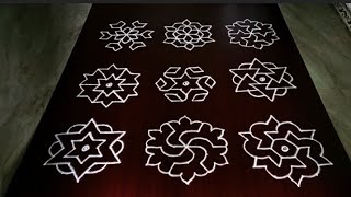 7×4 dots daily use kolam designs for beginners. Easy dot kolam/ Easy rangoli. Simple muggulu.