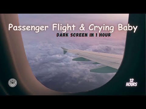 Relaxing Flight Ambience for Sleep ⨀ Soothing Airplane White Noise with Distant Baby Cries