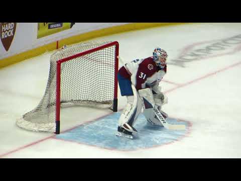 Johansson and Georgiev during pre-game warm-up at the Avalanche @ Senators hockey game